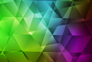 Poster - Light Pink, Green vector polygon abstract backdrop.