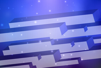 Wall Mural - Light BLUE vector pattern in square style.