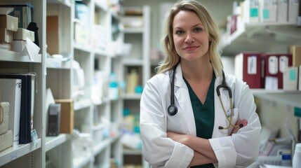 Wall Mural - The confident female doctor