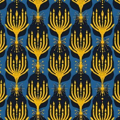 Abstract yellow and blue graphic pattern