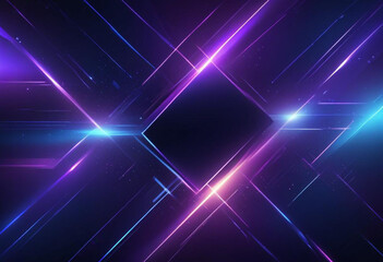 Abstract square technology dark blue purple gradient background with digital geometric shape and line 