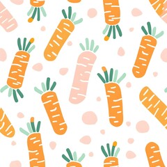 Sticker - Cartoon Carrot Seamless Pattern