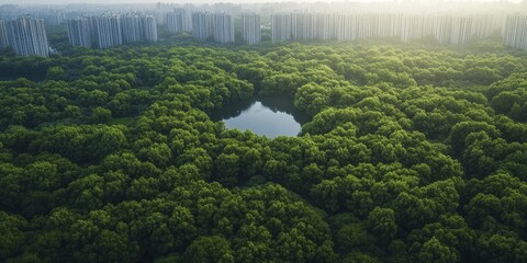 Wall Mural - Evolving landscapes showcasing the incorporation of water conservation techniques within the framework of urban design and sustainable development.