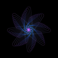 Wall Mural - Spirograph abstract element on a black background.	