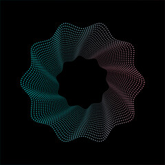 Wall Mural - Spirograph abstract element on a black background.	