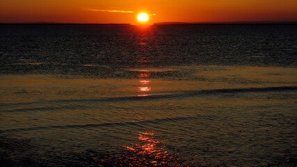 Poster - Sunrise on Turtle flambeau flowage ,natural scene from  north Wisconsin