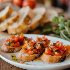 Poster - Three Bruschetta Toppings with Tomatoes, Basil, and Salt