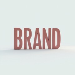 Wall Mural - 3D text illustration displaying the word 'BRAND' on a light background.