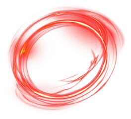 Wall Mural - PNG  Vibrant red neon light swirl