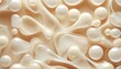 © Anna - Close-up creamy white liquid swirling and forming abstract shapes. The image is rendered in high quality