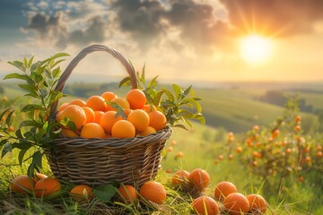 Canvas Print - basket with fruits