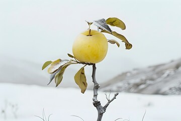 Canvas Print - pear in the snow