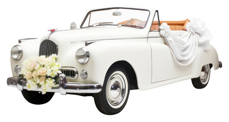 Canvas Print - PNG Wedding car convertible vehicle plant.