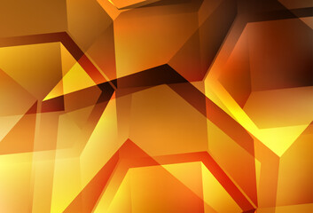 Wall Mural - Light Orange vector pattern with polygonal style with cubes.