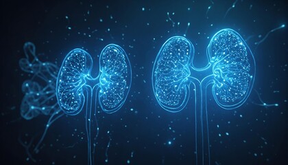 Biological Anatomy Connection Glowing Kidney