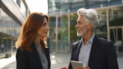 Poster - The business partners conversing