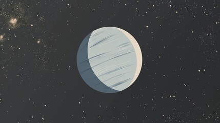 Poster -   Artist's depiction of a remote cosmic object amidst starry backdrop and a focal point in the foreground