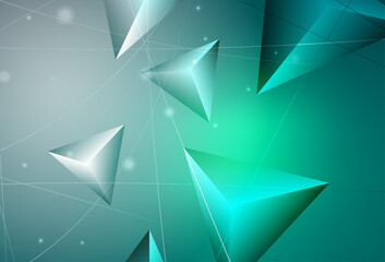 Poster - Light Green vector abstract polygonal pattern.