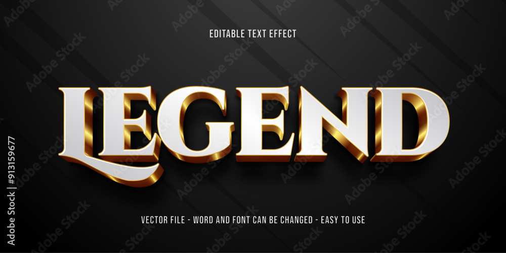 Editable golden theme text effect, legendary text style effect