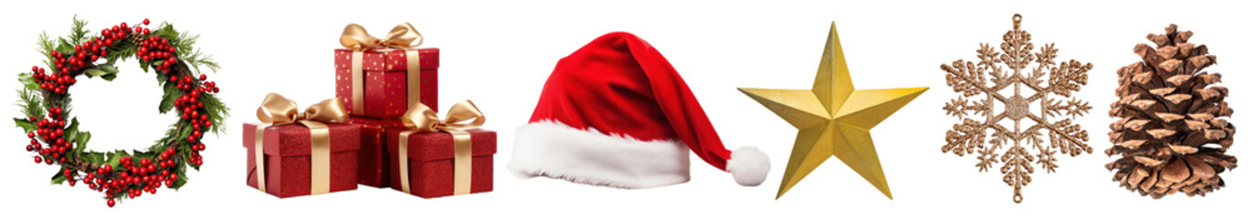 christmas ornaments png cut out element set