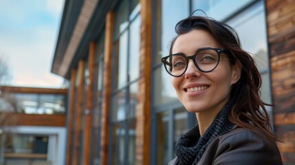 Wall Mural - The woman with glasses