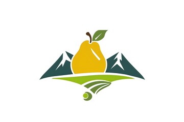 Wall Mural - yellow pear with leaves