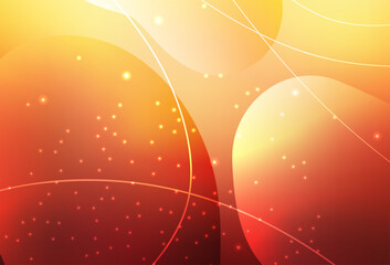 Wall Mural - Light Red, Yellow vector Decorative design in abstract style with bubbles, lines.