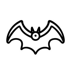 Wall Mural - Bat Icon, Halloween Symbol, Outline Style, Transparent Background