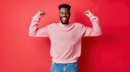 Sticker - The cheerful man smiling.