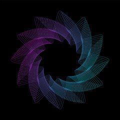 Wall Mural - Spirograph abstract element on a black background.	