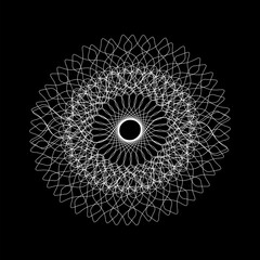Wall Mural - Spirograph abstract element on a black background.