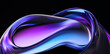 © PhotoArtHub - Digital 3D fluid shape with blue and purple gradient on black background. Abstract art illustration.