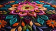 © Aliaksandra - festive rangoli art, elaborate rangoli designs adorn a festive diwali banner, showcasing cultural heritage and artistic traditions of the joyous occasion