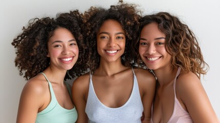 Wall Mural - The smiling young women.