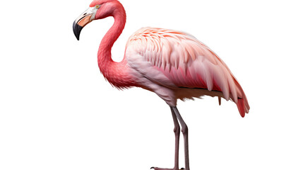 Wall Mural - Standing flamingo transparent background.