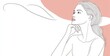 © Avve Diana  - Continually drawn single line illustration of a woman with a sceptical and thoughtful attitude