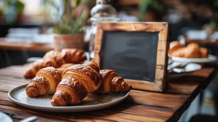 Wall Mural - Croissants and Coffee on Table