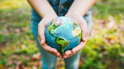 A Girl Holding the Earth in Her Hands A Symbol of Environmental Activism