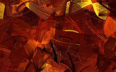 Canvas Print - Dark Orange vector template with chaotic shapes.