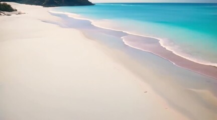 Wall Mural - A serene beach with turquoise waters and white sand.
