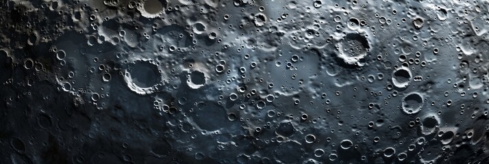 Wall Mural - a close up of a moon's surface with many craters. concept of vastness and emptiness, as the moon's s