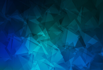 Sticker - Dark Blue, Green vector triangle mosaic texture.