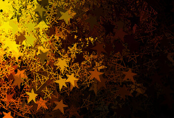 Wall Mural - Dark Green, Yellow vector template with ice snowflakes, stars.