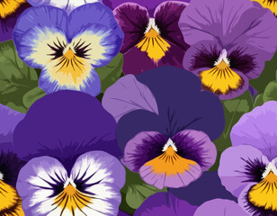 Wall Mural - Pansy, love-in-idleness, viola tricolor, heartsease flower. Violet wild plant
