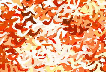 Wall Mural - light red, yellow vector background with abstract shapes.