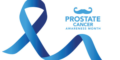 Wall Mural - Prostate Cancer Awareness Month design template good for celebration usage. ribbon and mustache for man concept design template. flat ribbon design. vector eps 10.