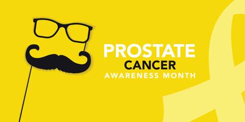 Wall Mural - Prostate Cancer Awareness Month design template good for celebration usage. ribbon and mustache for man concept design template. flat ribbon design. vector eps 10.