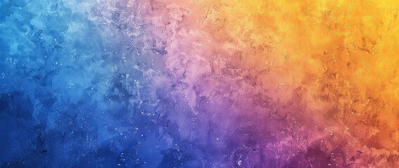 Poster - Yellow, purple, blue, orange abstract noise textures poster banner design with grainy gradient background