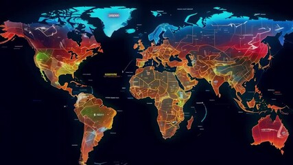 Wall Mural - Digital World Map