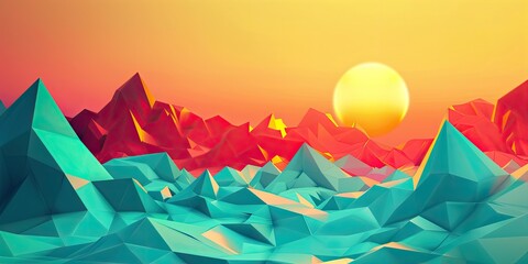 Poster - Abstract Low Poly Gradient Design